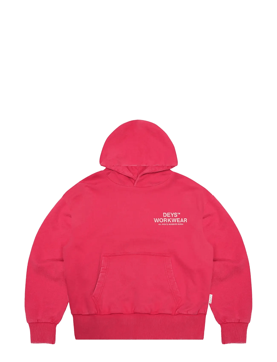 DEYS - Hillside Print Hoodie - kapuutsiga pusad - washed red - 1