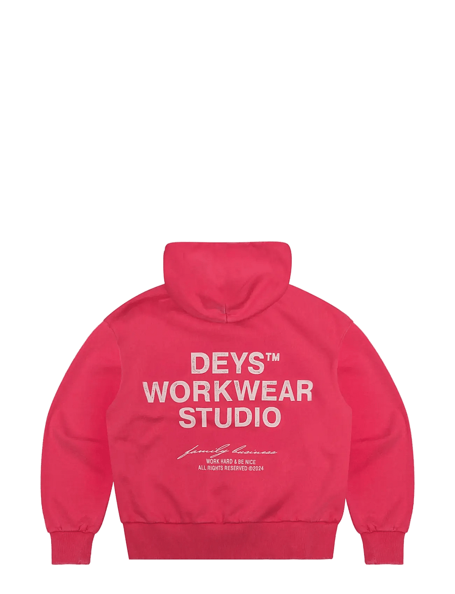 DEYS - Hillside Print Hoodie - kapuutsiga pusad - washed red - 2