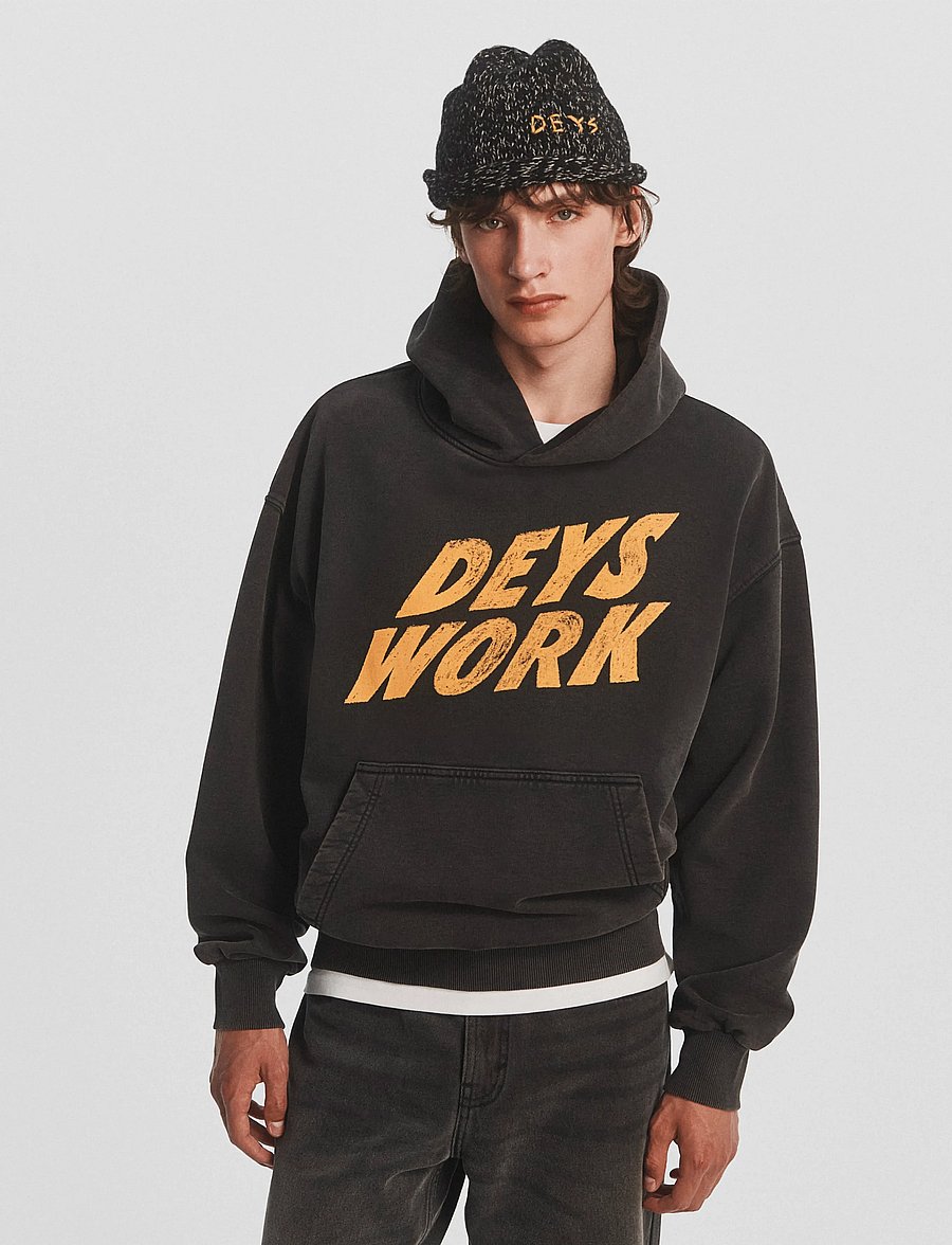 DEYS - Moreno Print Hoodie - washed black - 3