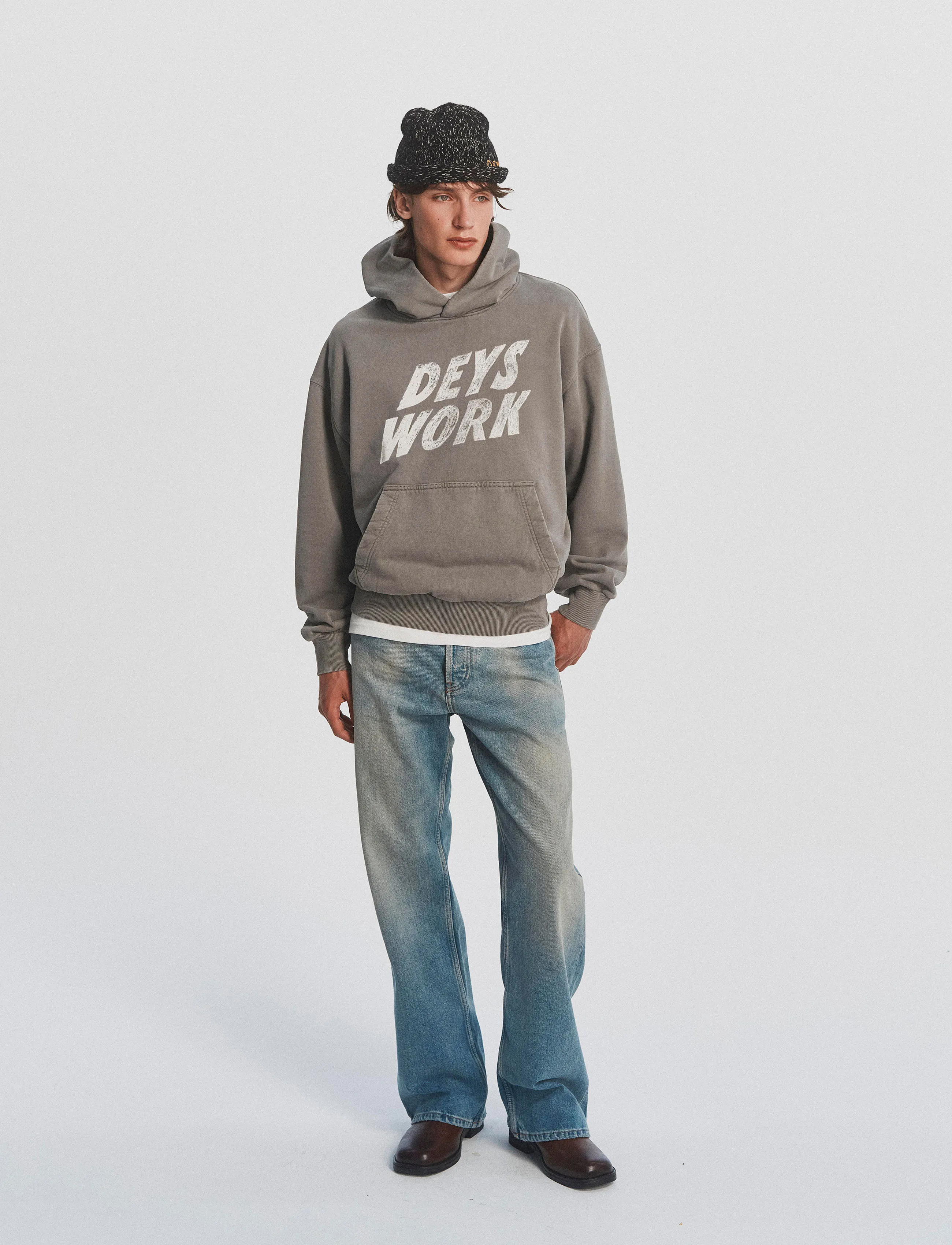 DEYS - Moreno Print Hoodie - washed grey - 2
