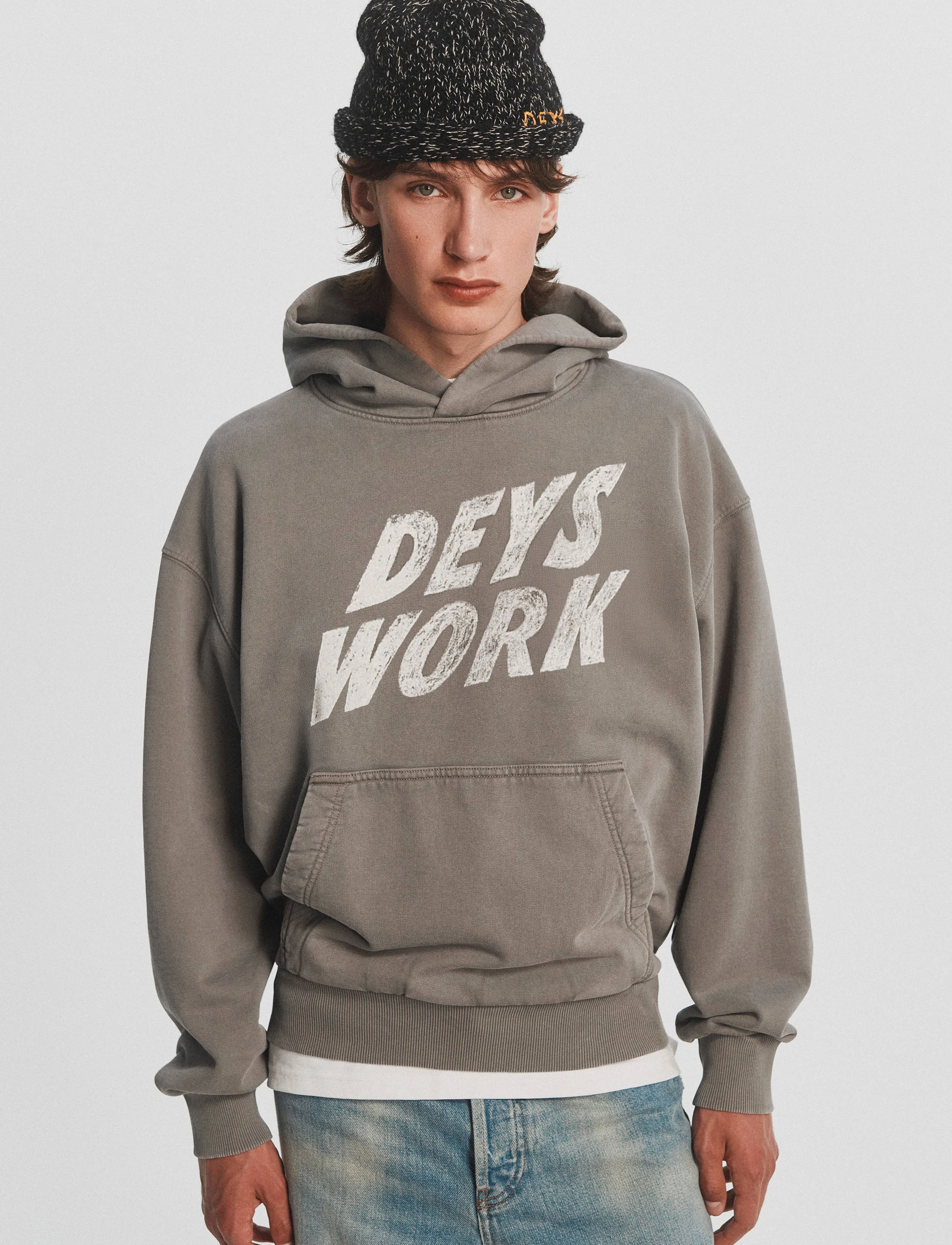 DEYS - Moreno Print Hoodie - washed grey - 4