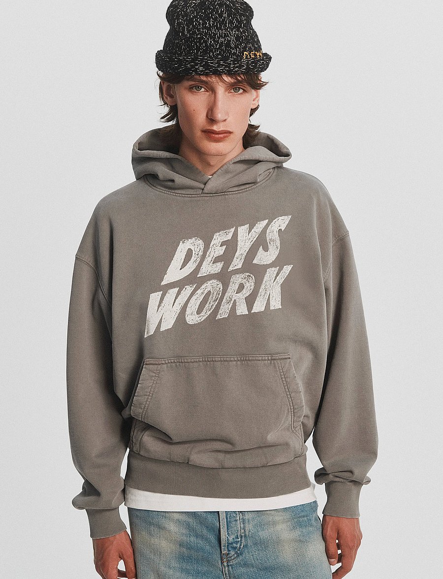 DEYS - Moreno Print Hoodie - washed grey - 4