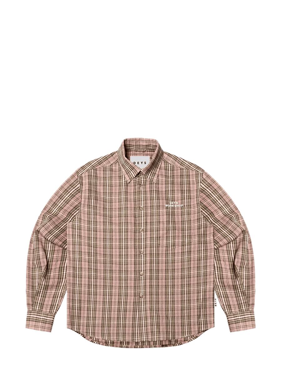 DEYS - Colton Flannel Shirt - flanellsärgid - pink check - 1