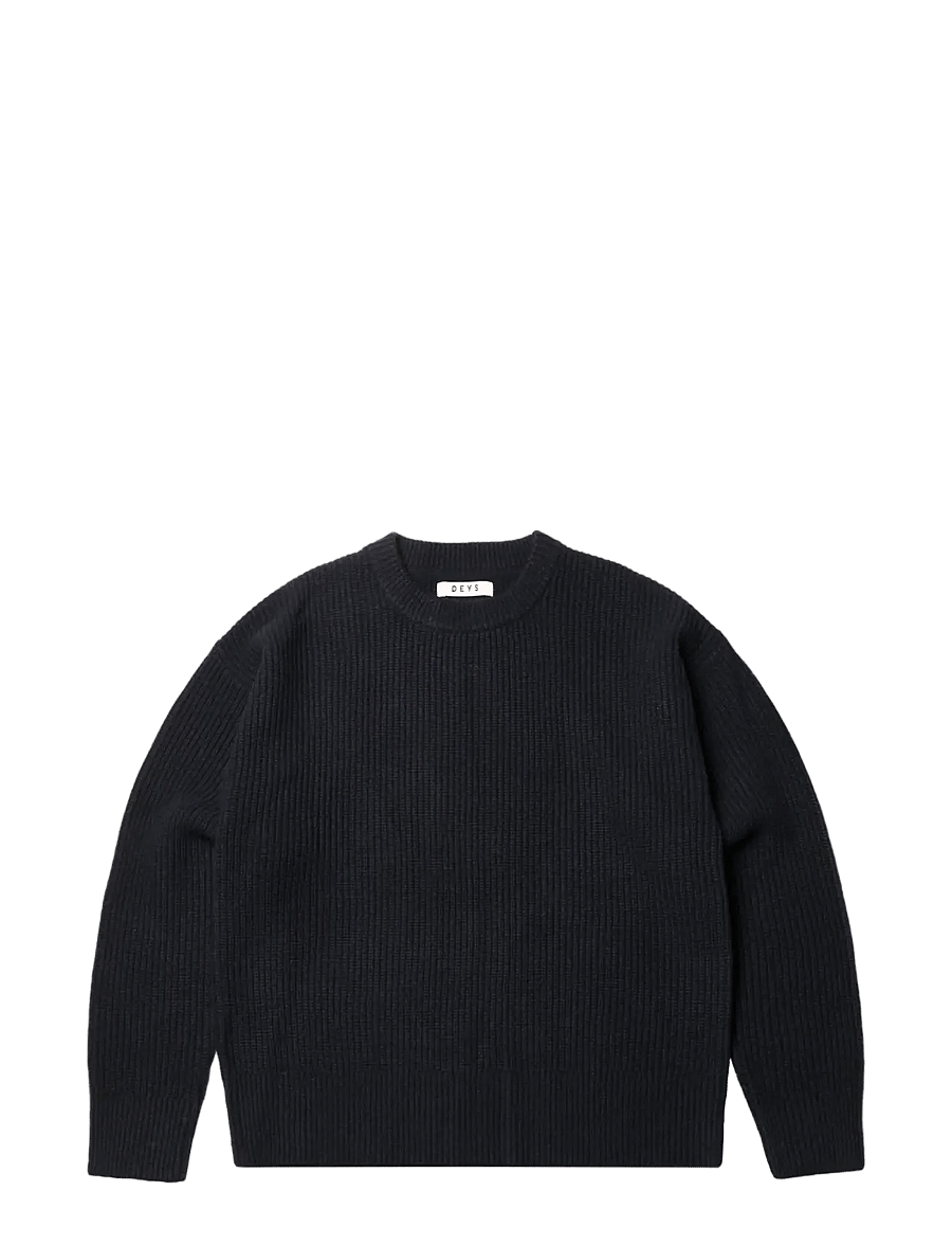DEYS - Montebello Wool Crewneck - Ümara kaelusega - black - 1