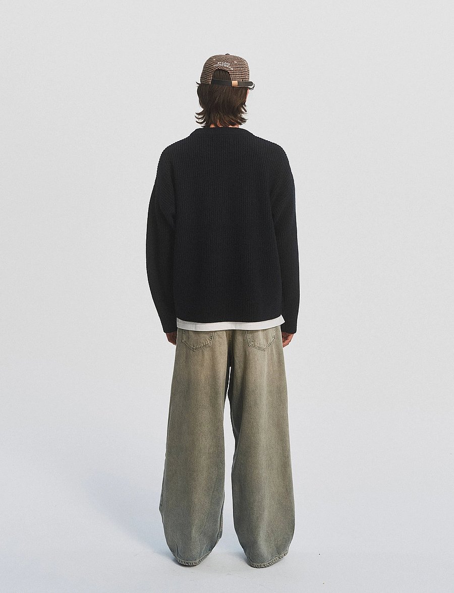 DEYS - Montebello Wool Crewneck - Ümara kaelusega - black - 3