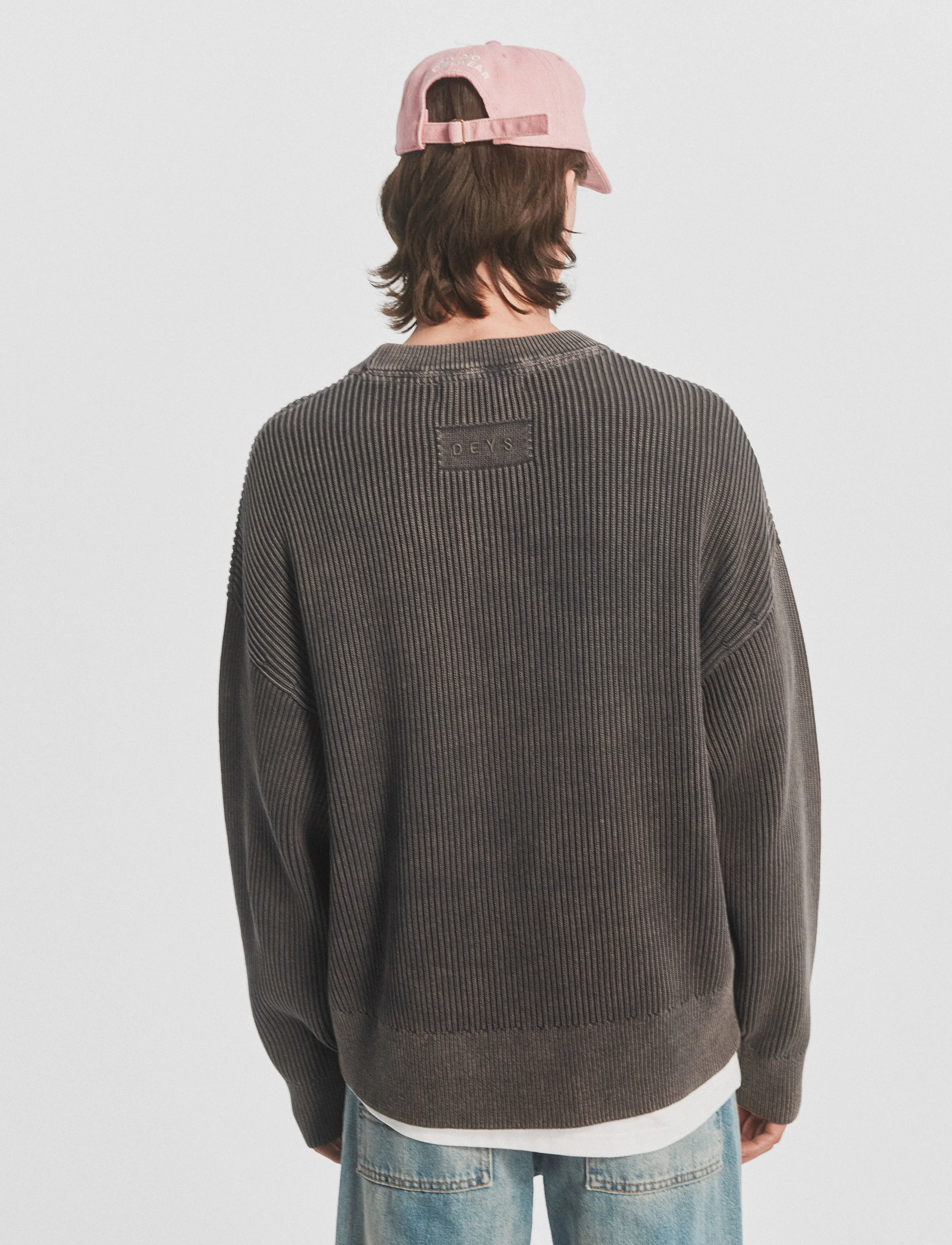DEYS Pasadena Washed Crewneck stickade tröjor herr – bild 2