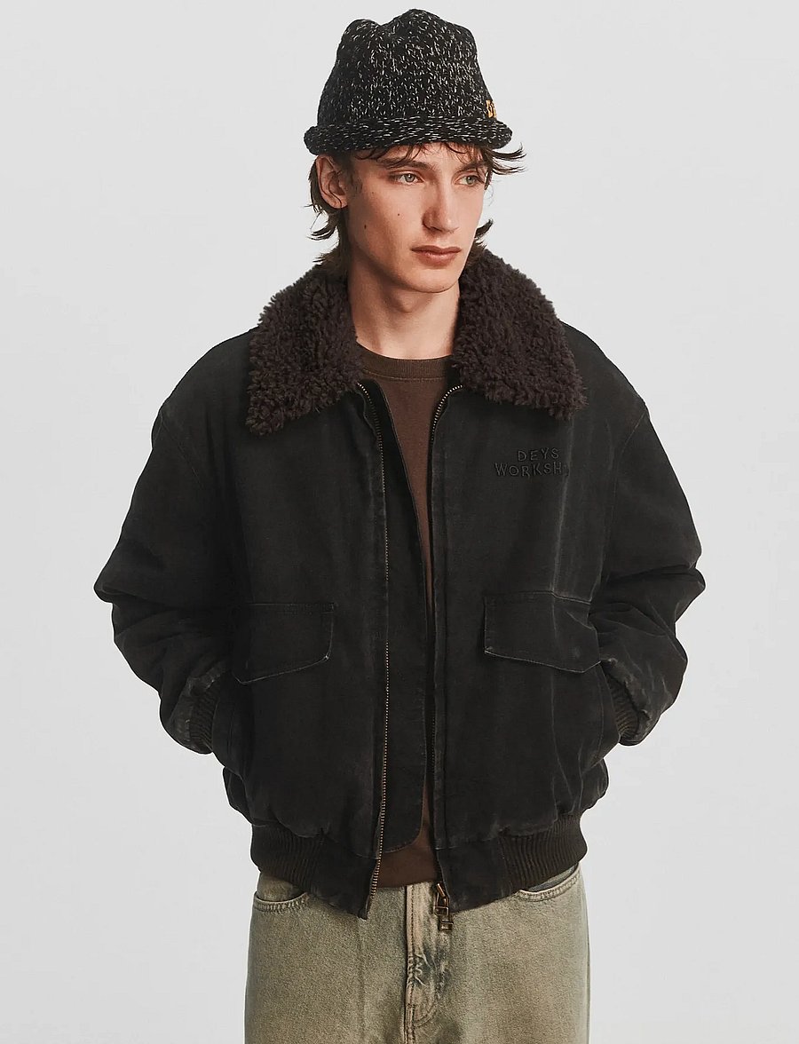 DEYS - Anaheim Canvas Bomber Jacket - sügisjoped - washed black - 4