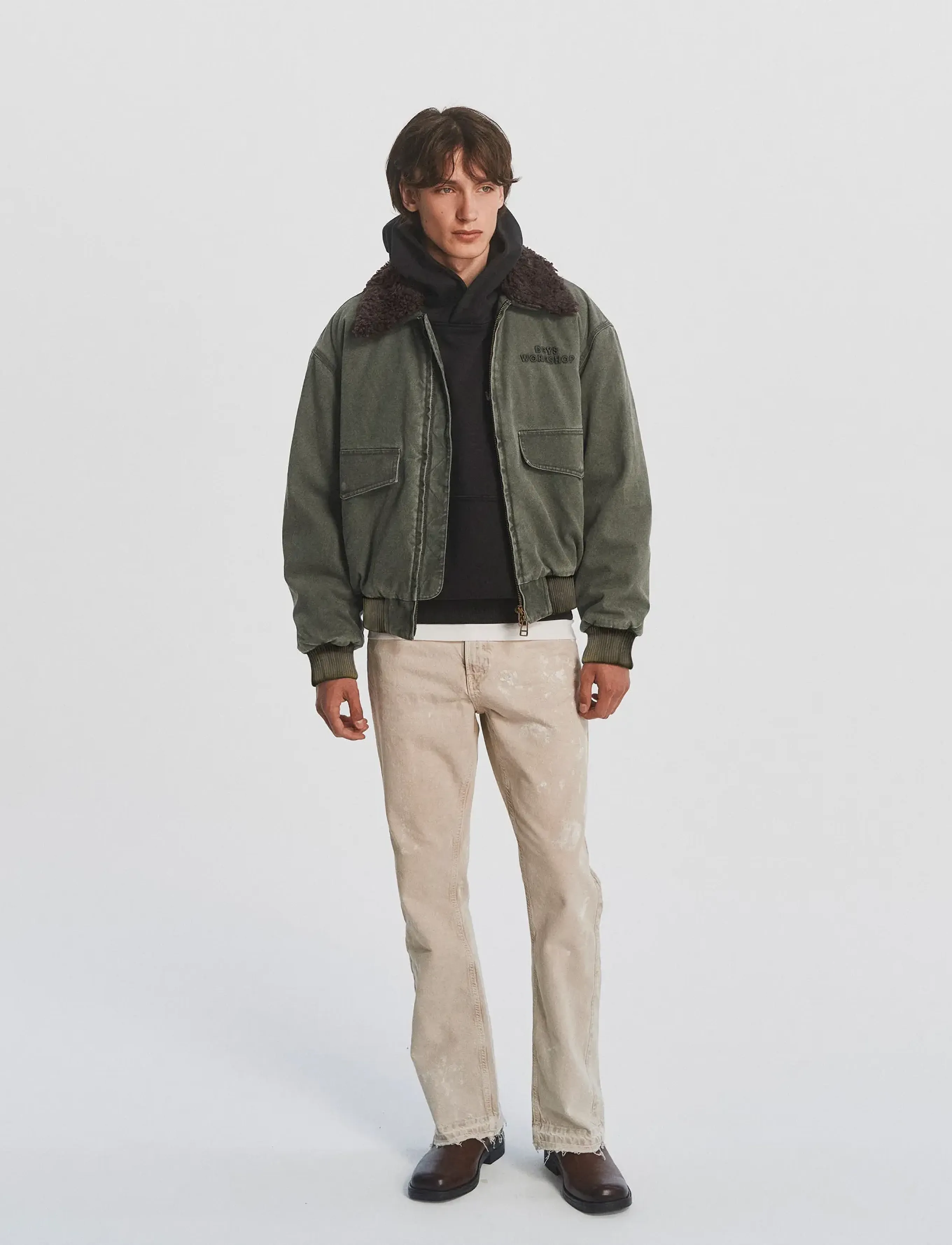 DEYS Anaheim Canvas Bomber Jacket - DEYS - WASHED GREEN / khaki/green