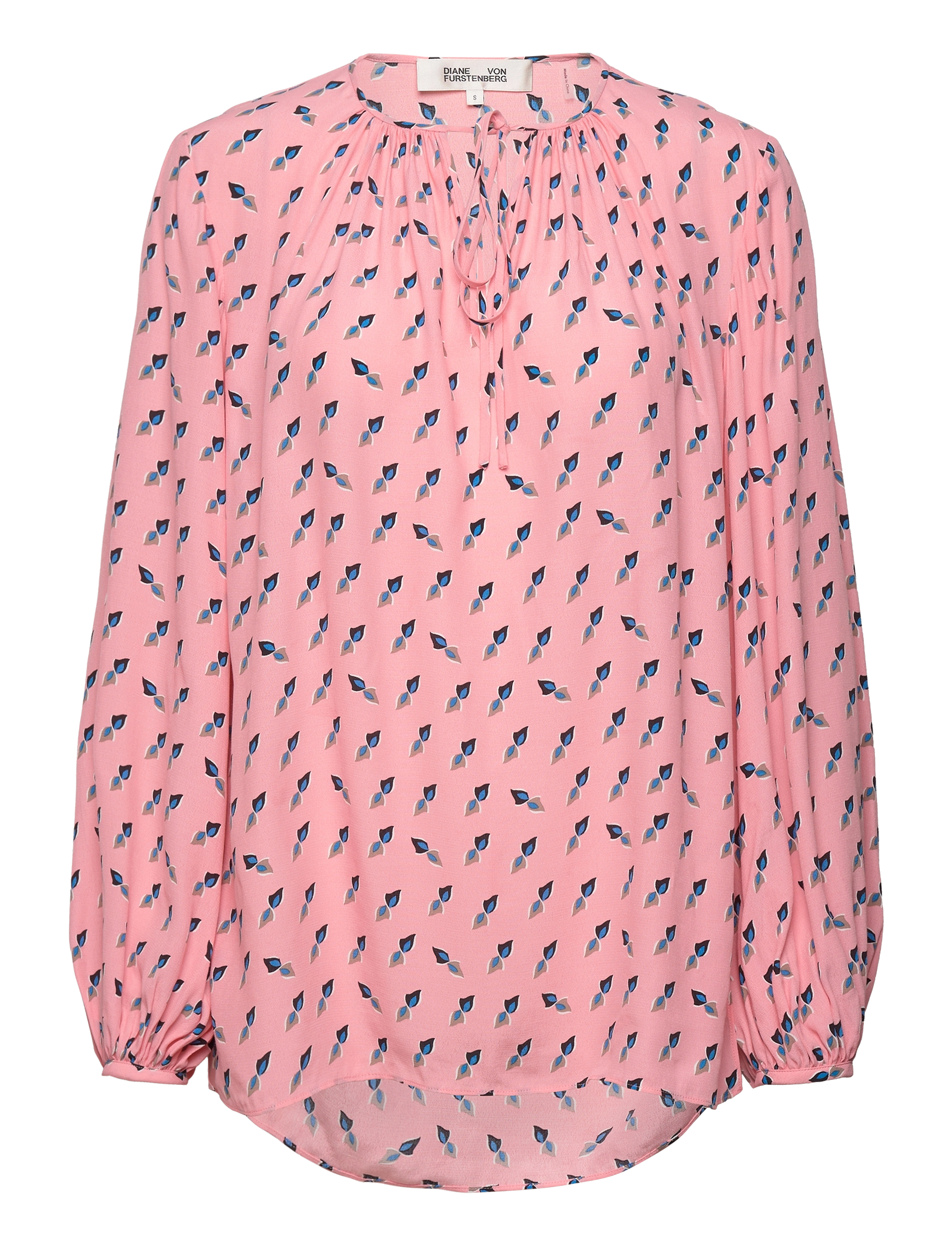 Diane von Furstenberg DVF NEW FREDDIE BLOUSE - Diane von Furstenberg - TWISTED GEO SOFT PINK / pink/rose