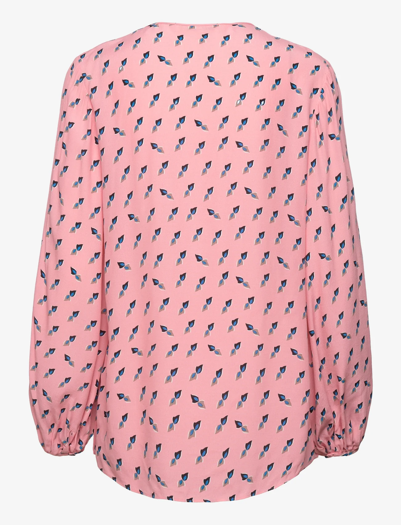 Diane von Furstenberg - DVF NEW FREDDIE BLOUSE - long-sleeved blouses - twisted geo soft pink - 1
