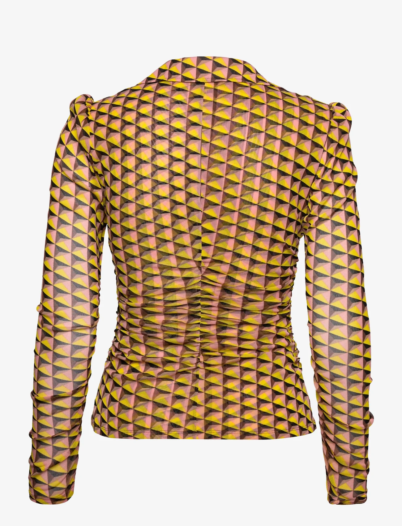 Diane von Furstenberg - DVF NATHANIEL TOP - long-sleeved tops - february geo yoke yellow - 1