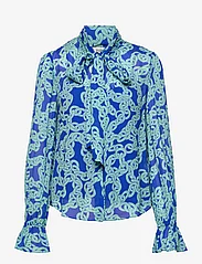 Diane von Furstenberg - DVF TINA TOP - blouses met lange mouwen - crawling chain medium deep blue - 0