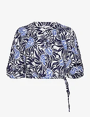 Diane von Furstenberg - DVF DARIO TOP - któtkie bluzki - anemone signature blue - 0