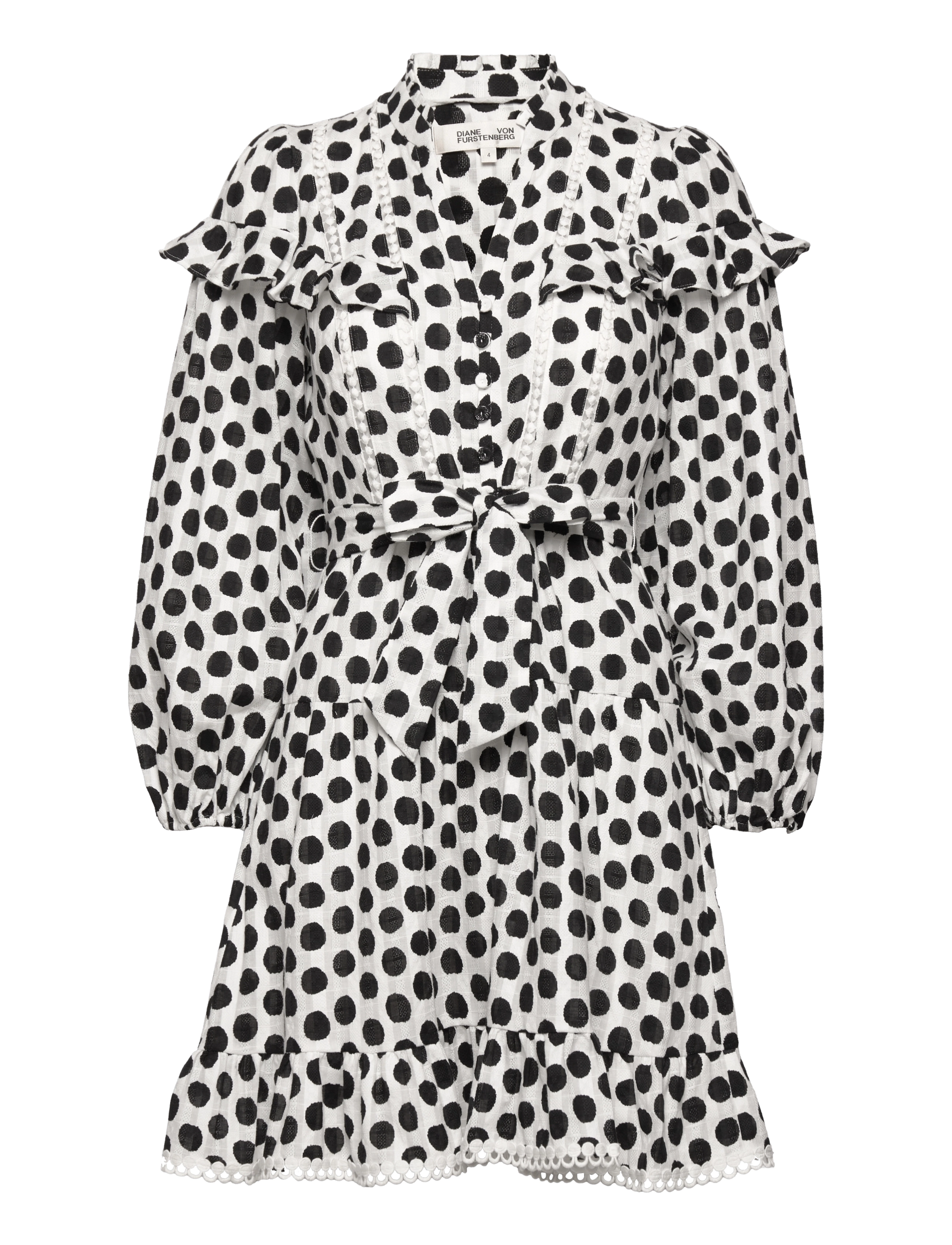 Diane von Furstenberg - DVF CHICAGO DRESS - abstract dot small ivory - 0