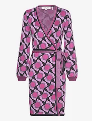 Diane von Furstenberg - DVF ALEXIO WRAP DRESS - omlottklänning - cube geo large wine pink - 0