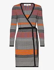 Diane von Furstenberg - DVF BRIGID DRESS - wikkeljurken - multicolor knit strip bk/og - 0