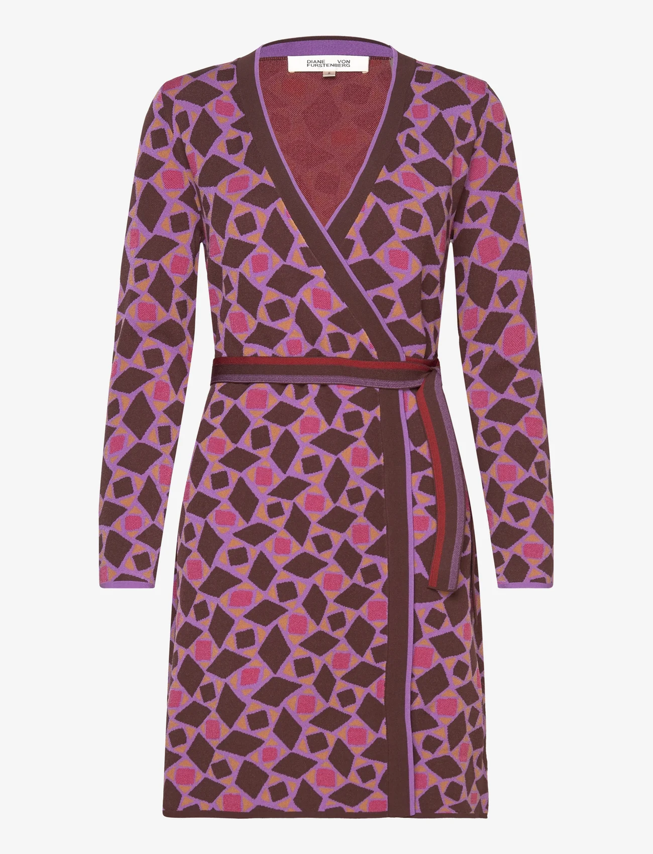 Diane von Furstenberg - DVF EDWINA DRESS - sukienki kopertowe - venice geo brown - 0