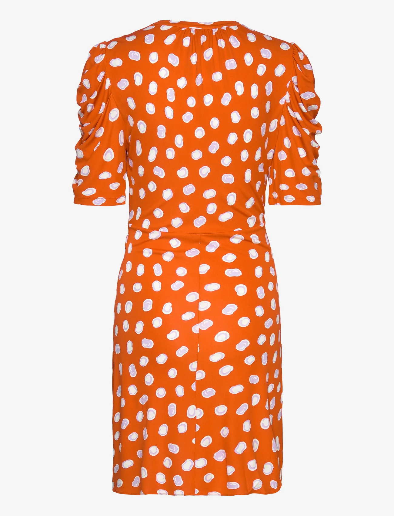 Diane von Furstenberg - DVF DUNCAN DRESS - festtøj til outletpriser - paint dots burnt orange - 1
