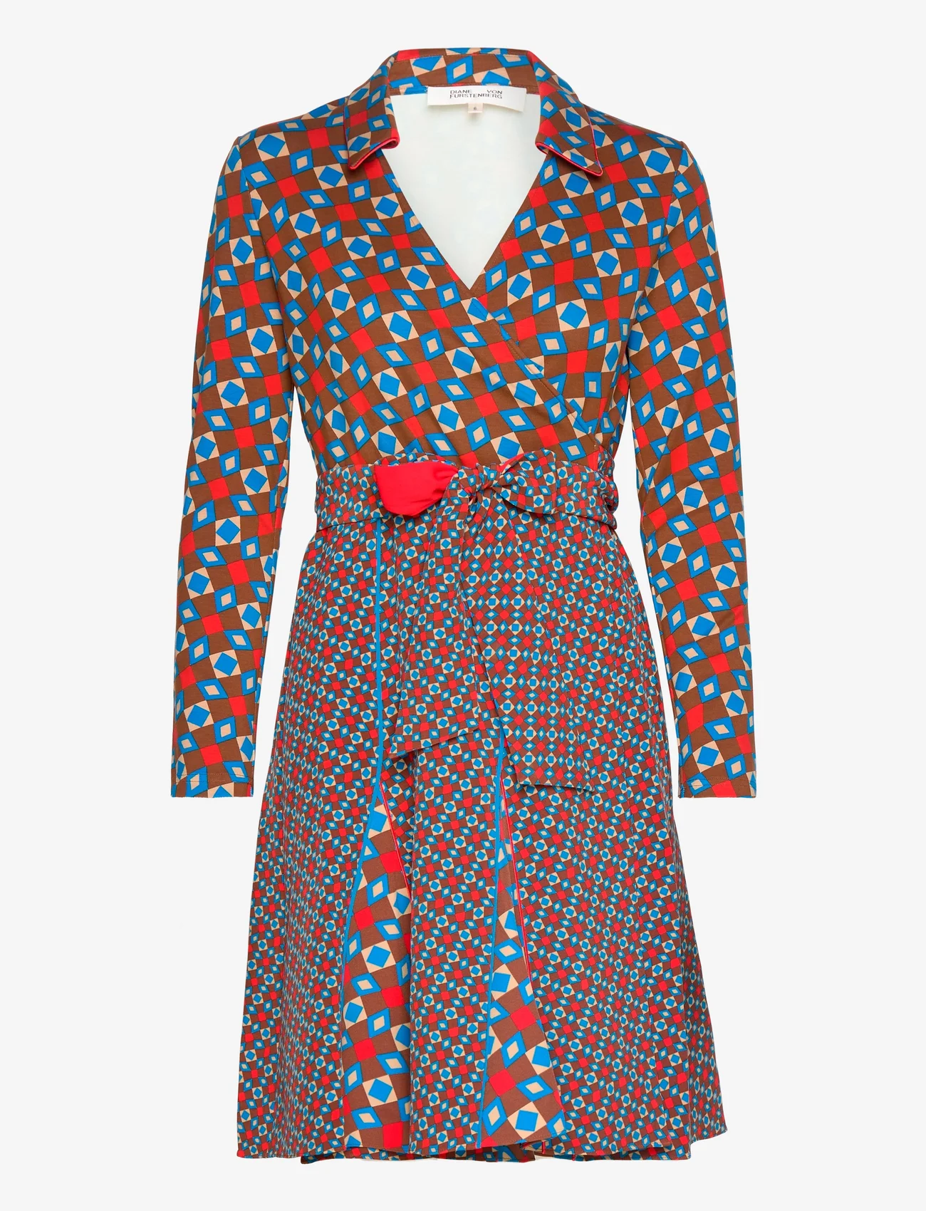 Diane von Furstenberg - DVF DUBLIN WRAP DRESS - omlottklänning - mid/sm tile geo choco - 0