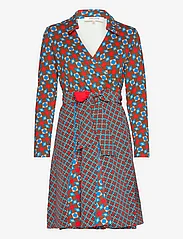 Diane von Furstenberg - DVF DUBLIN WRAP DRESS - omlottklänning - mid/sm tile geo choco - 0