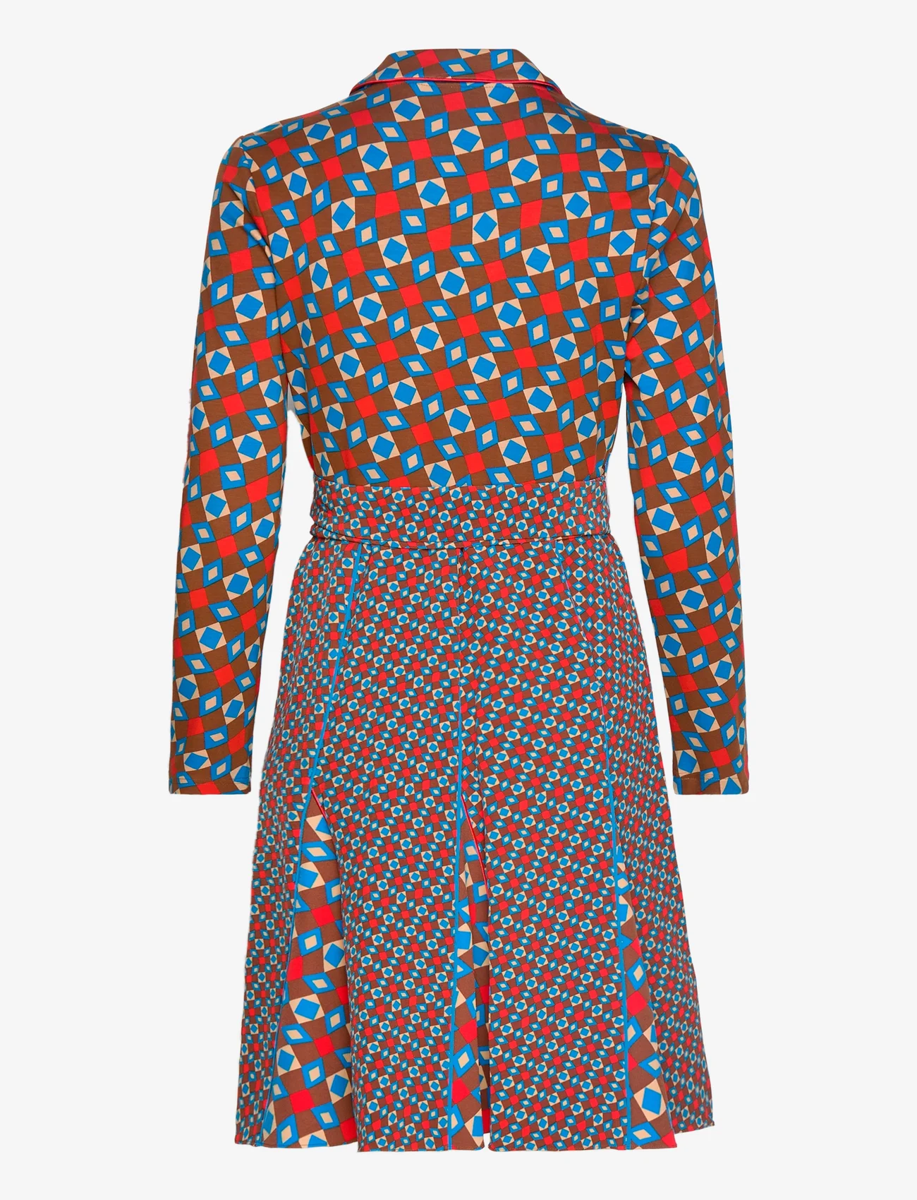 Diane von Furstenberg - DVF DUBLIN WRAP DRESS - wrap dresses - mid/sm tile geo choco - 1