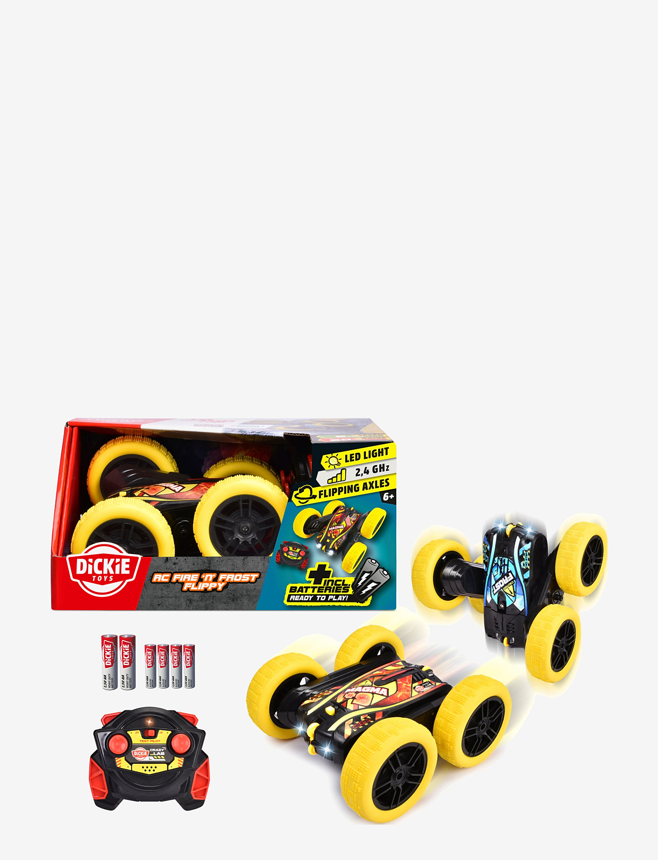 Dickie Toys - Dickie Toys Fire'N Frost Flippy Radio Controlled Car, 16 cm - fjernstyret legetøj - multi coloured - 2