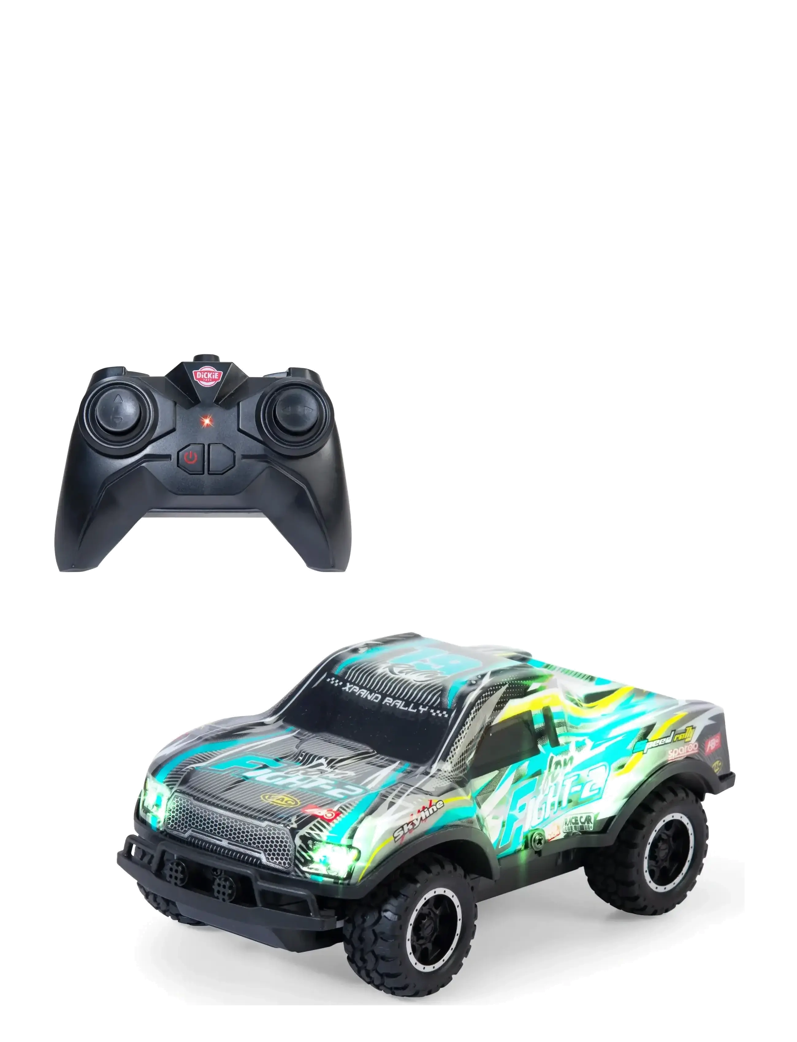 Dickie Toys Radio Controlled Glow Rally Truck, Børn, Remote Controlled Legetøj, Sort, Str: ONE SIZE