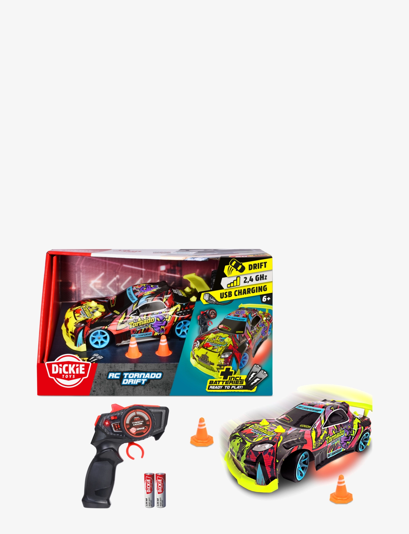 Dickie Spielzeug Rc Tornado Drift, One Size, Spielzeug, Mehrfarbig/gemustert - Remote Controlled Kinder