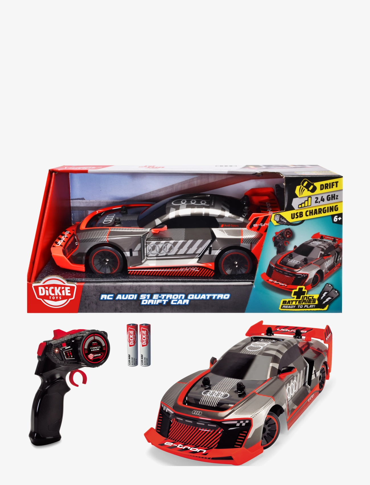 Dickie Toys - Dickie Toys Audi S1 E-Tron Quattro Drift Radio Controlled Car 1:16 - fjernstyret legetøj - multi coloured - 2