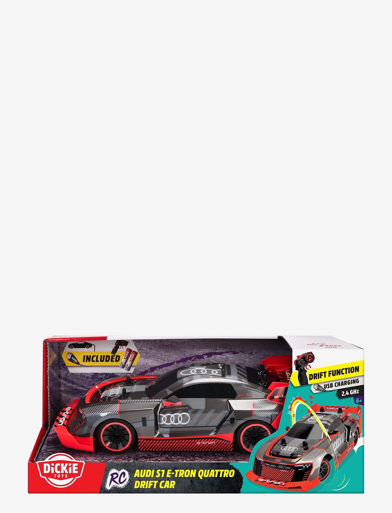 Dickie Toys - Dickie Toys Audi S1 E-Tron Quattro Drift Radiostyrd Bil 1:16 - radiostyrda leksaker - multi coloured - 3