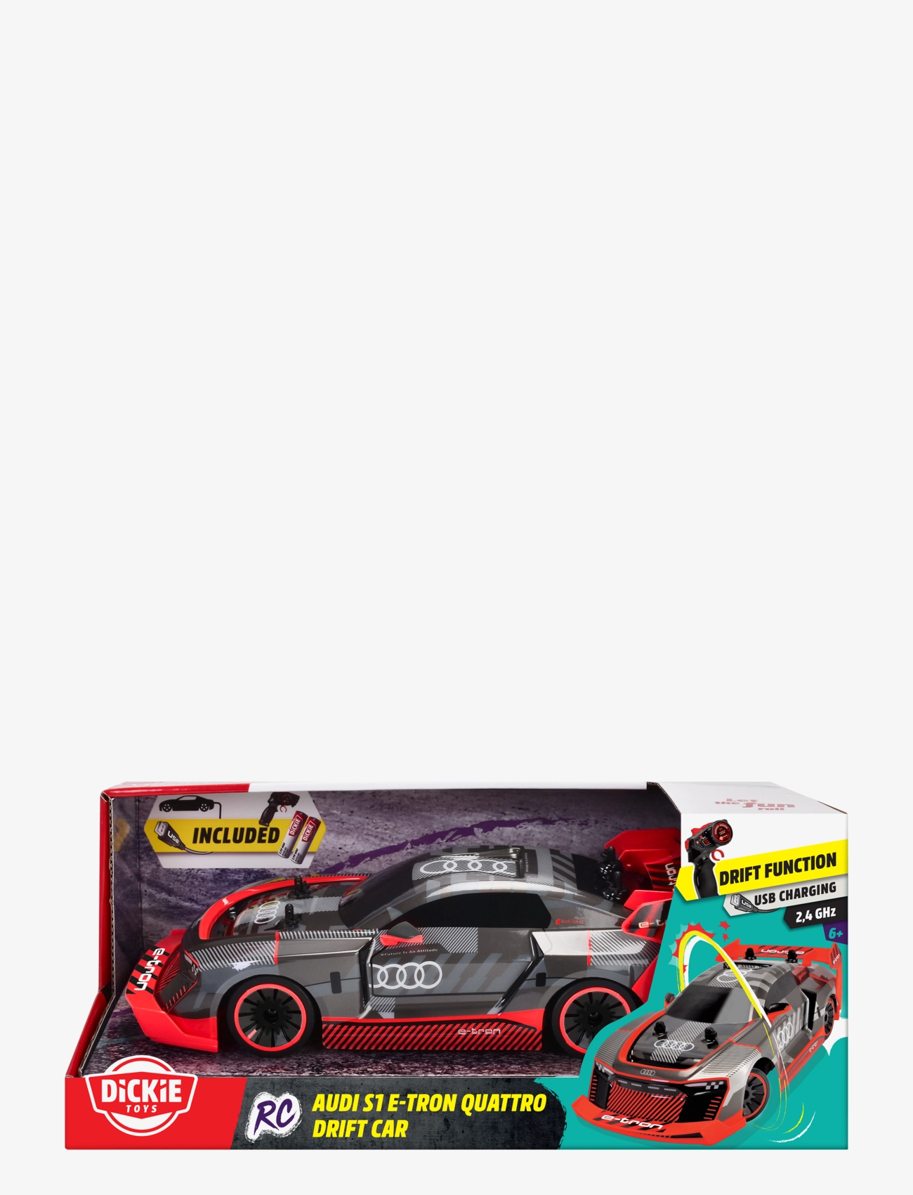 Dickie Toys - Dickie Toys Audi S1 E-Tron Quattro Drift Radio Controlled Car 1:16 - fjernstyret legetøj - multi coloured - 3