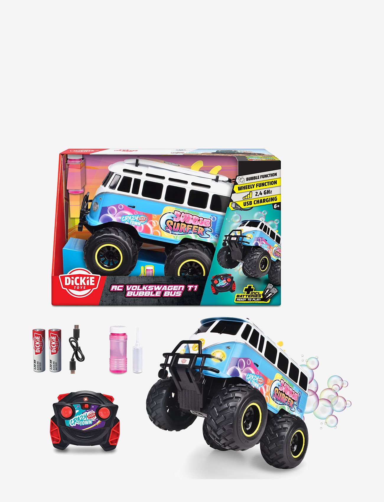 Dickie Toys - Dickie Toys Radio Controlled Volkswagen T1 Bubble Bus - radiostyrda leksaker - blue - 2