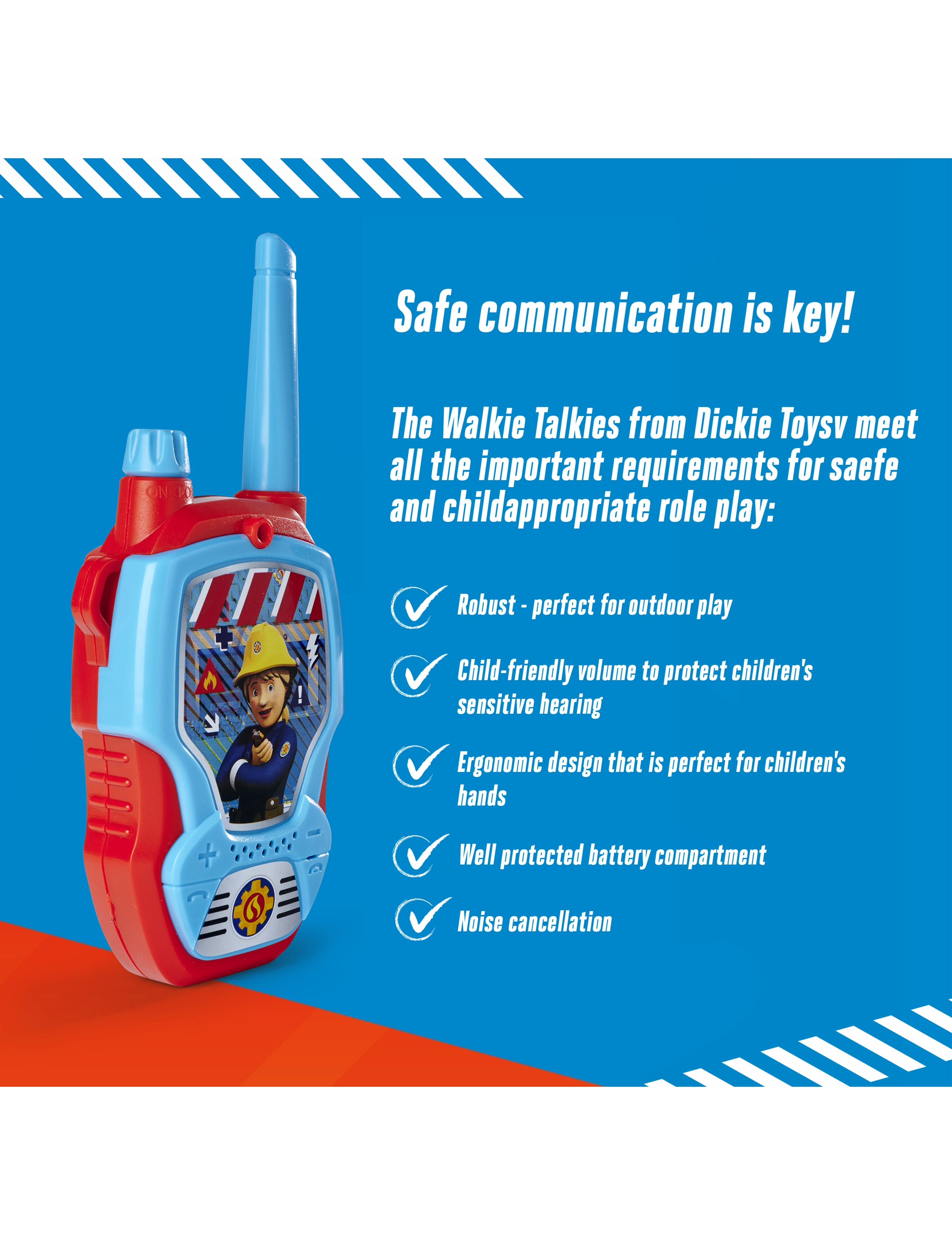 Dickie Toys Fireman Sam Walkie Talkie, Børn, Toy Tools, Multi/mønstret, Str: ONE SIZE