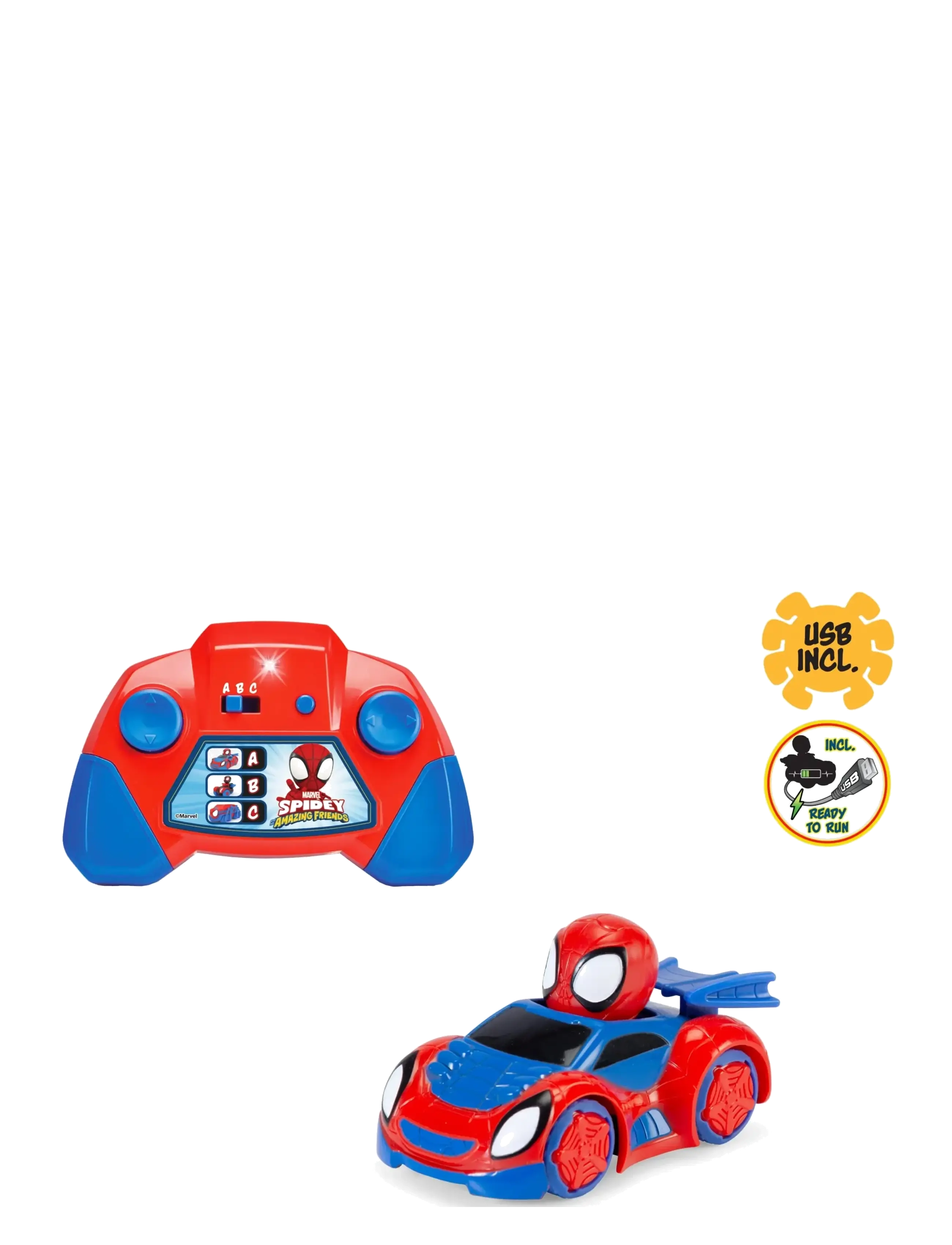 Dickie Toys Radio Controlled Car Marvel Spidey Web-Crawler 1:50 - Fjernstyret legetøj - MULTICOLOR / red
