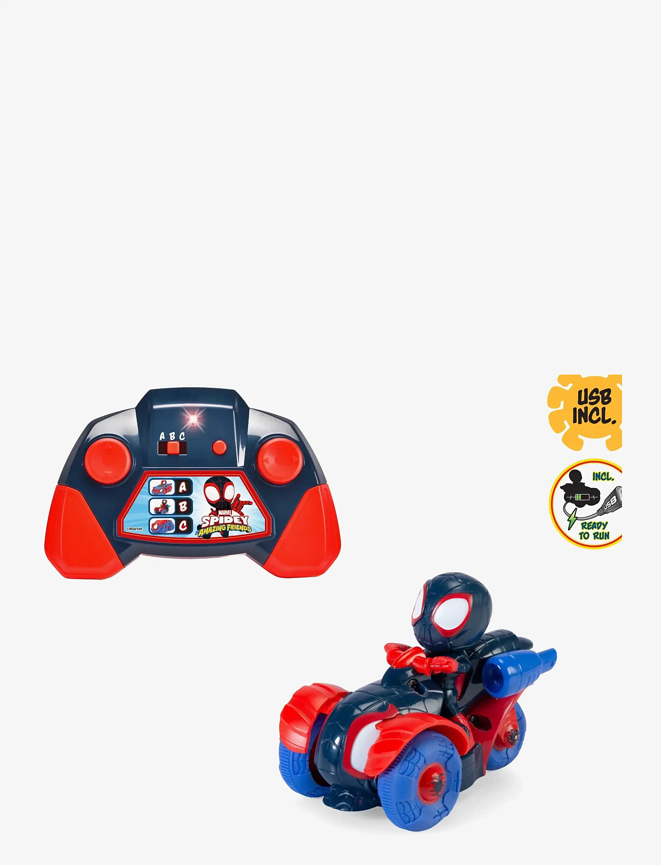 Dickie Toys - Radio Controlled Car Marvel  Miles Techno-Racer 1:50 - fjernstyret legetøj - multicolor - 1