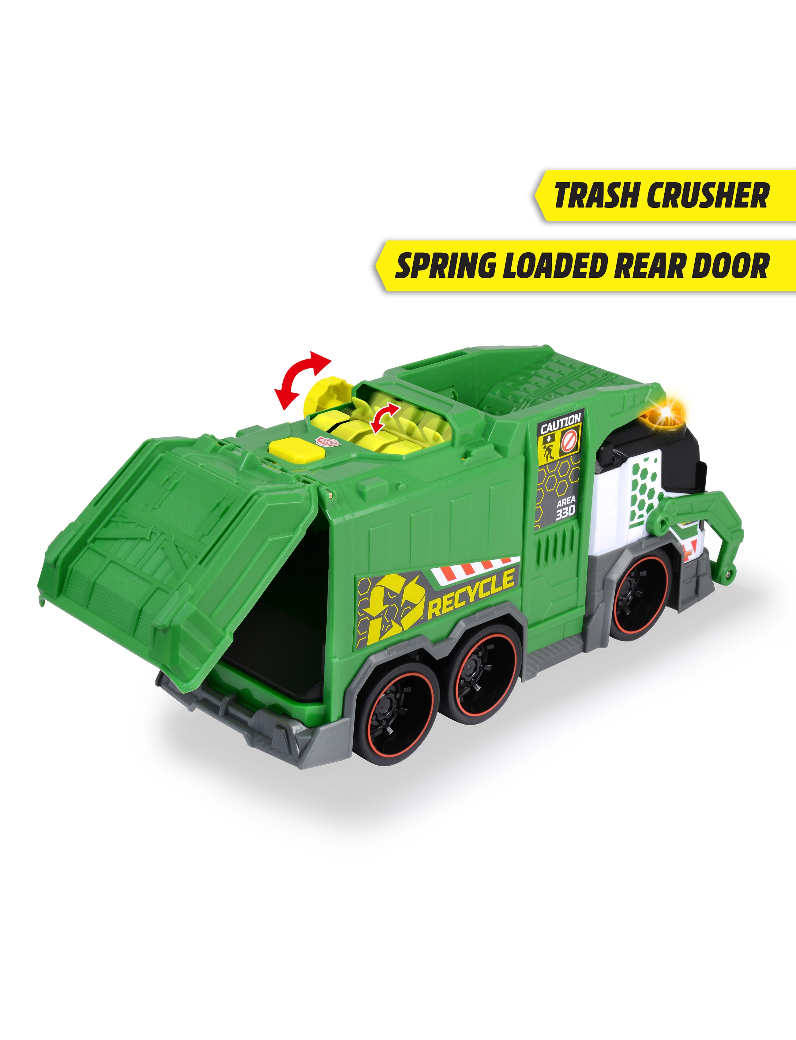 Dickie Toys Camion Poubelle Avec Pompe à Air – Fonction De Levage Manuelle, 28 Cm, Jouet D’Imitation Dès 3 Ans