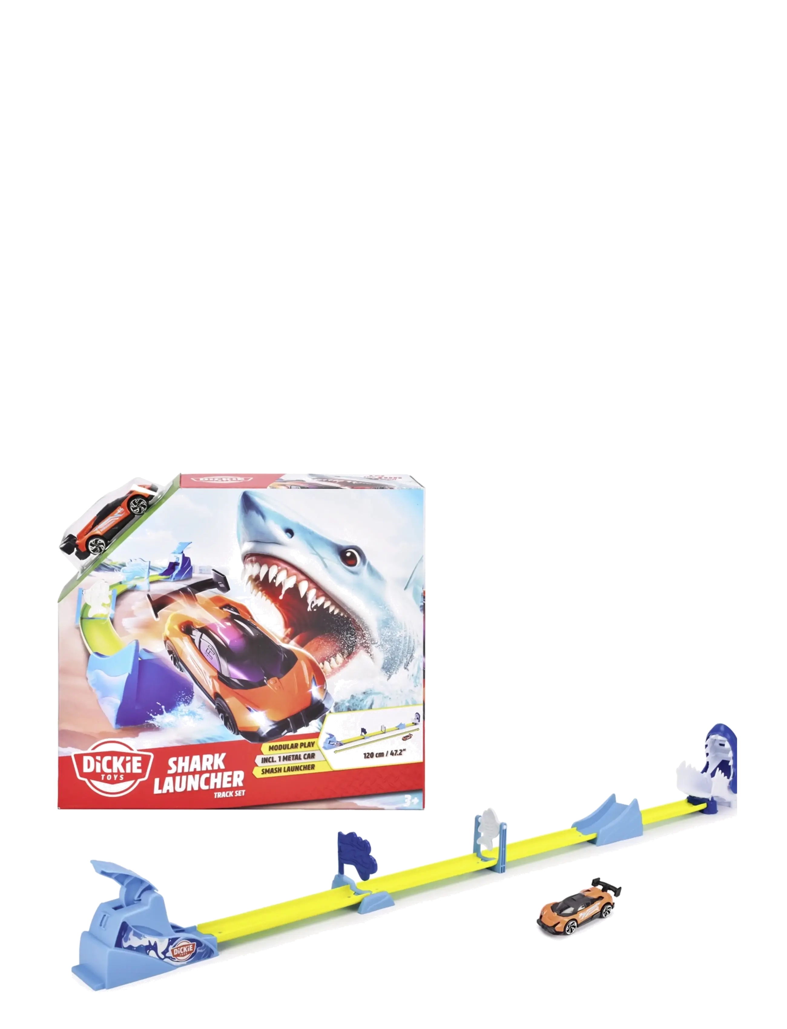Dickie Toys Shark Launcher Track Set, Race Tracks, Gul, Str: ONE SIZE