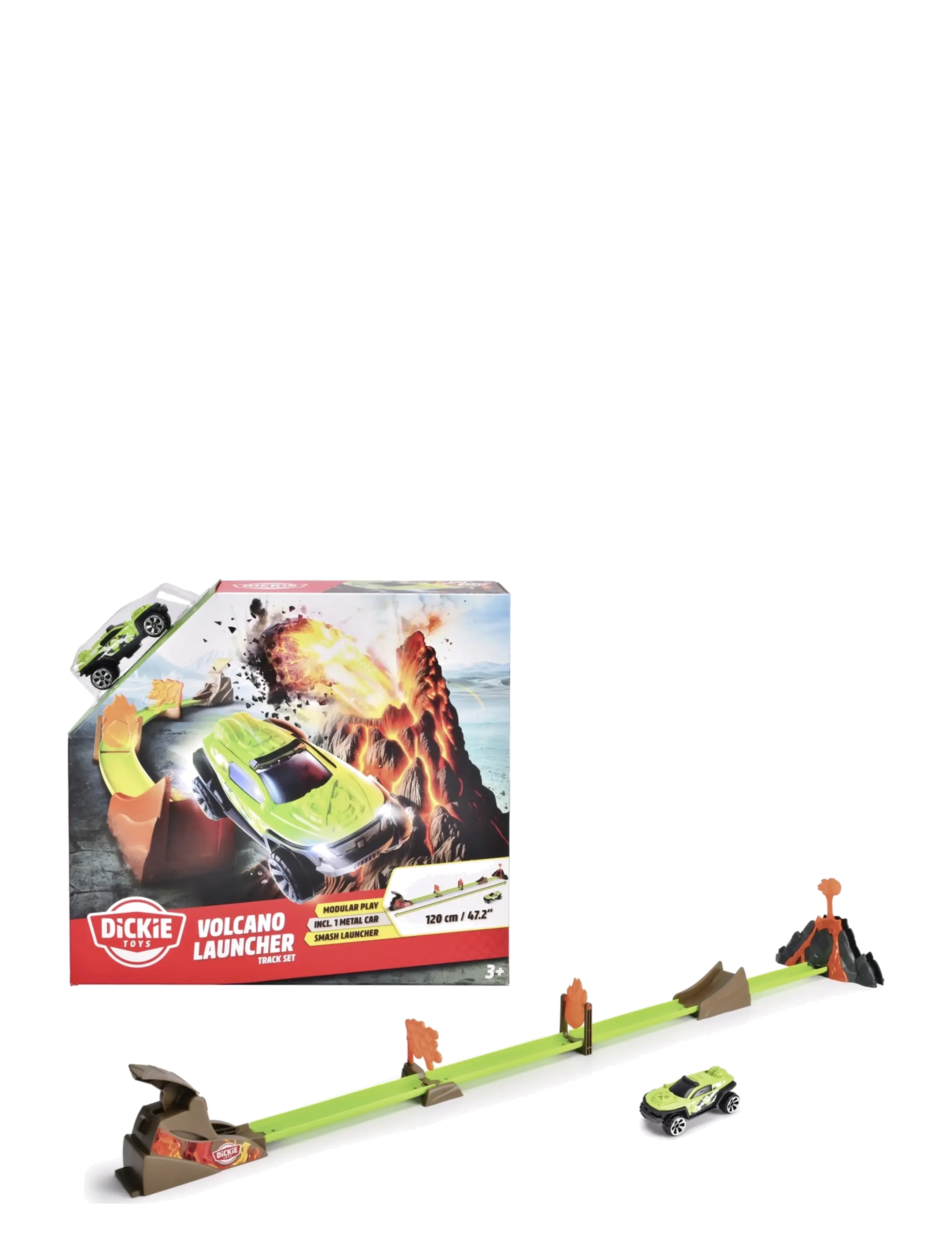 Dickie Toys Volcano Launcher Track Set, Børn, Race Tracks, Grøn, Str: ONE SIZE