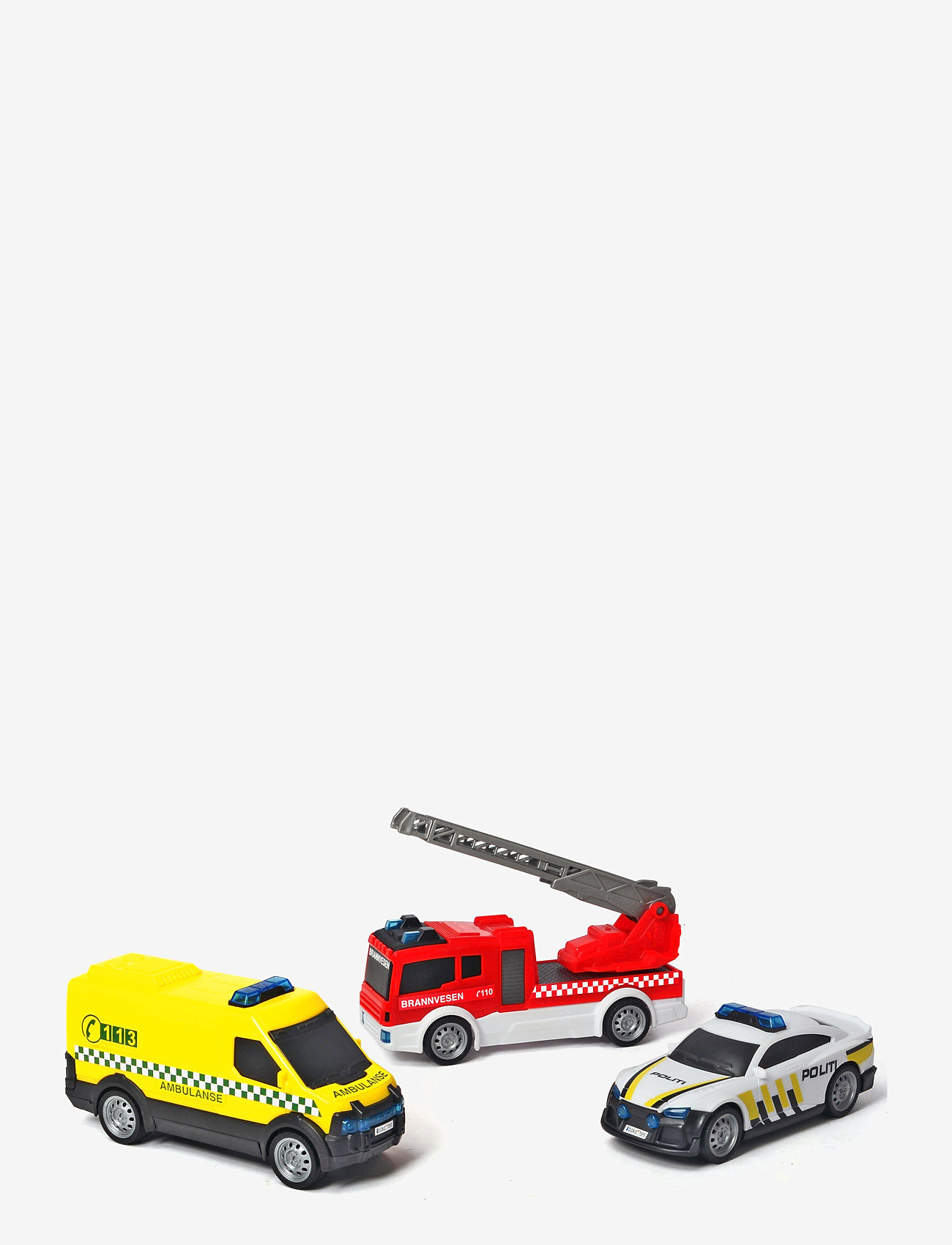 Dickie Toys - Dickie Toys Norwegian Emergency Vehicles, 3 Pieces Set - brandbiler - multi coloured - 1