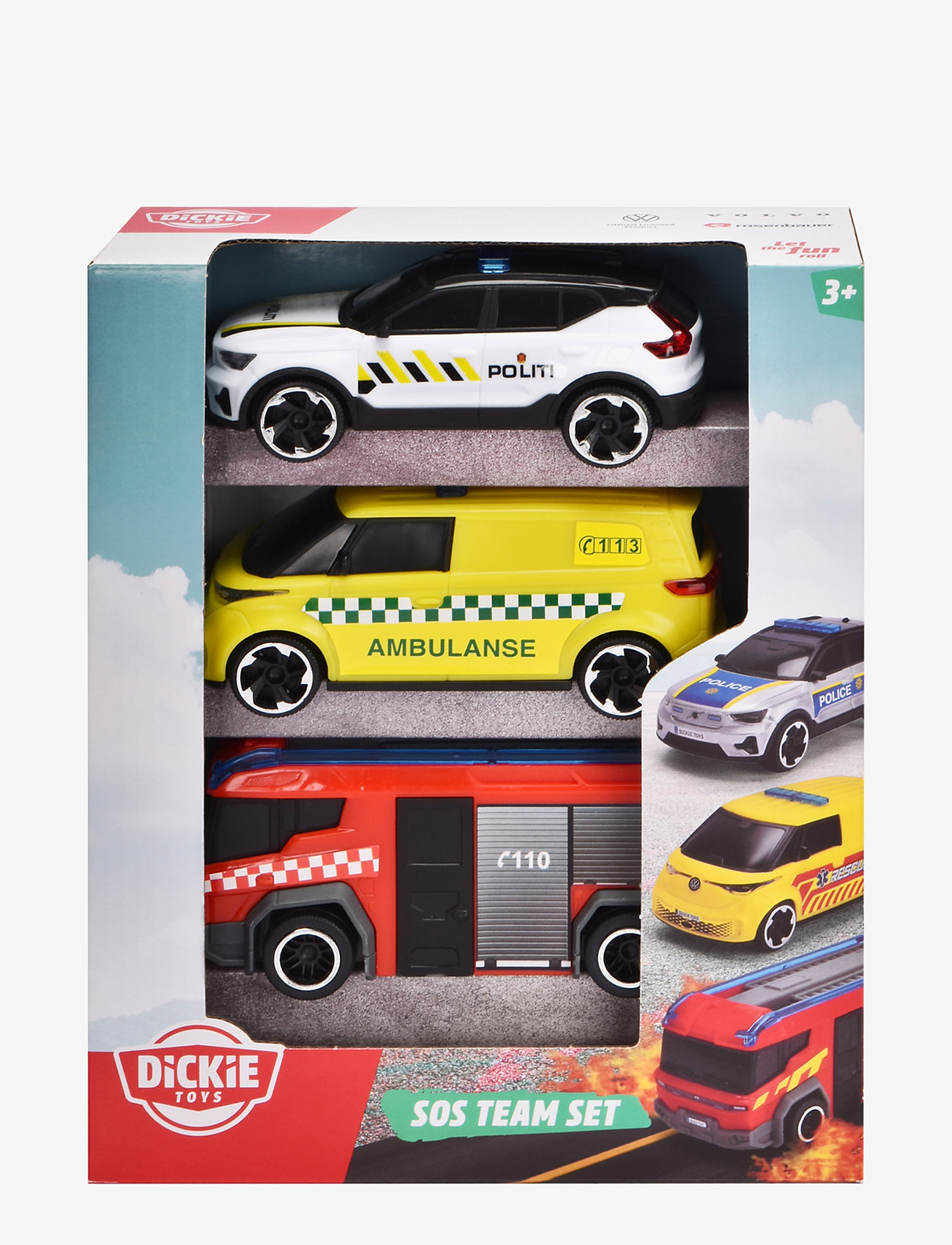 Dickie Toys - SOS Team - Norwegian version - legetøjsbiler - multi coloured - 2