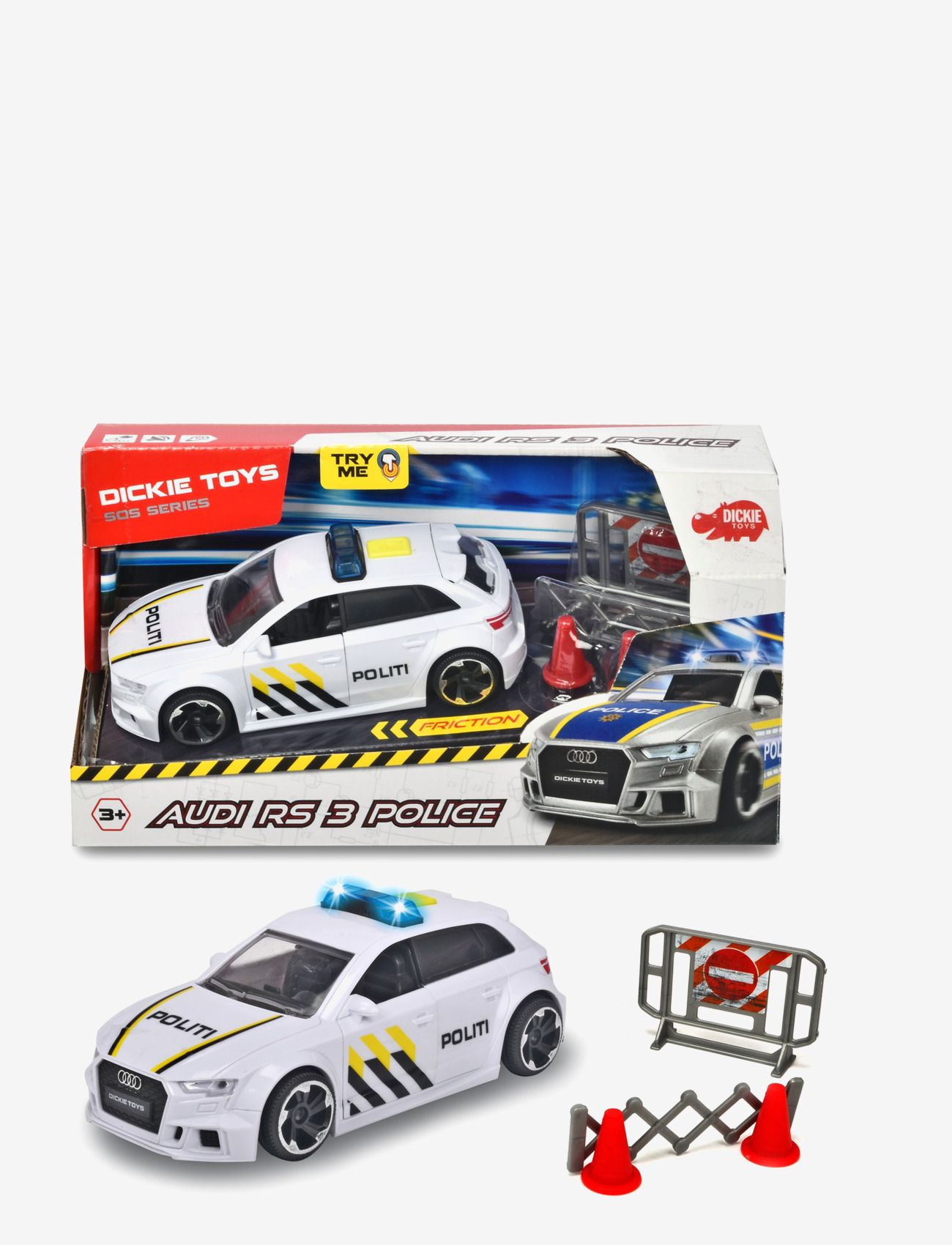 Dickie Toys - Audi RS3 Police - NO - politibiler - white - 0
