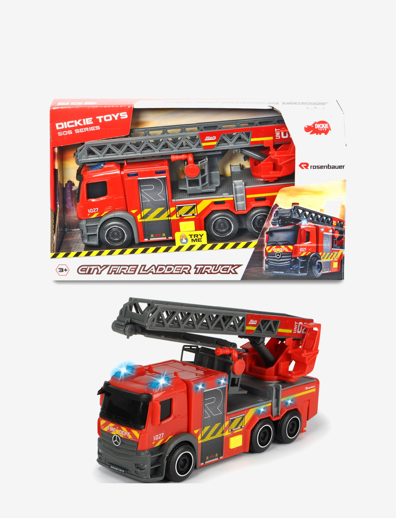 Dickie Toys - Dickie - City Fire Ladder Truck - brandbilar - red - 0