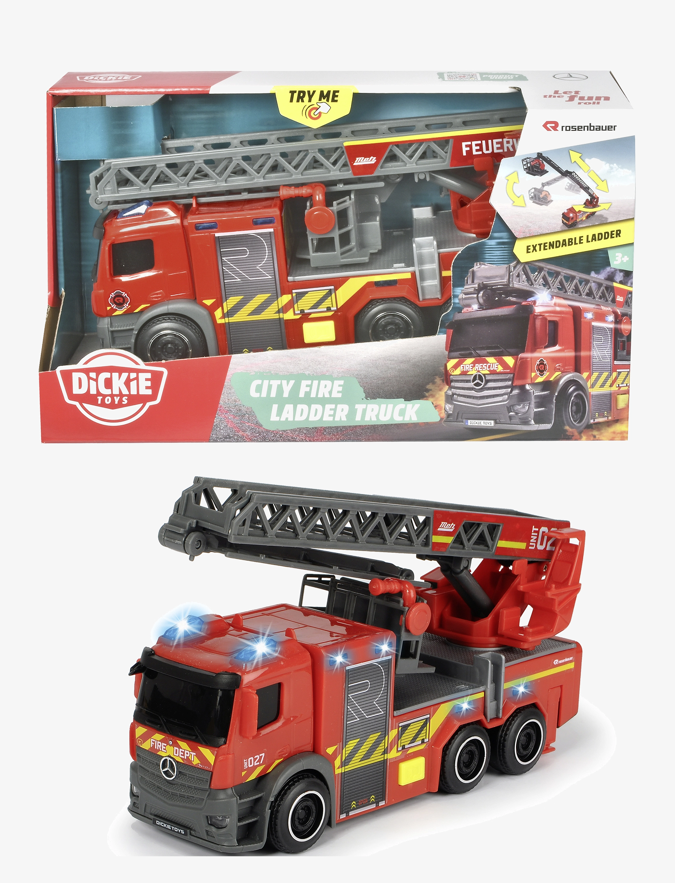 Dickie Toys Dickie Toys Mercedes-Benz, Rosenbauer Brandbil - 4 for 3 - RED / red