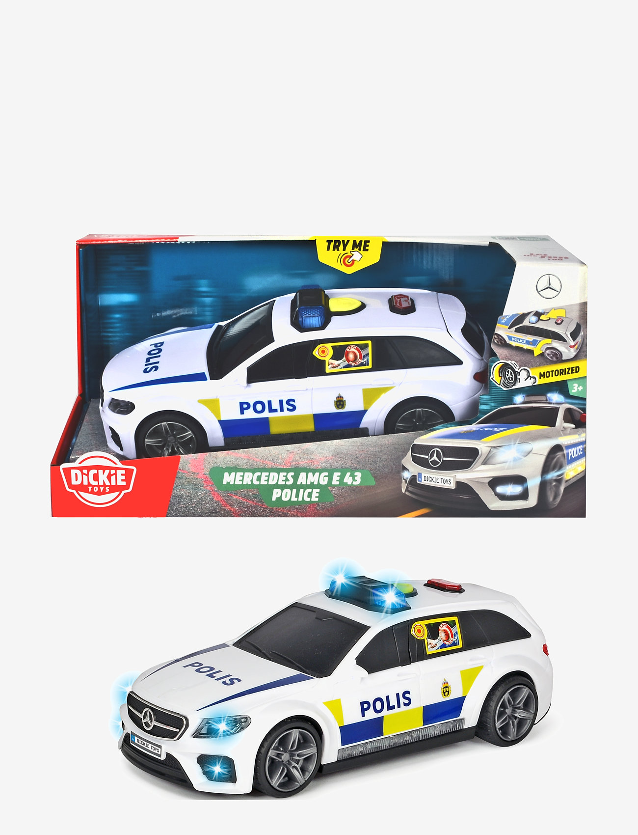 Dickie Toys - Swedish Mercedes-AMG E43 - politibiler - white - 1