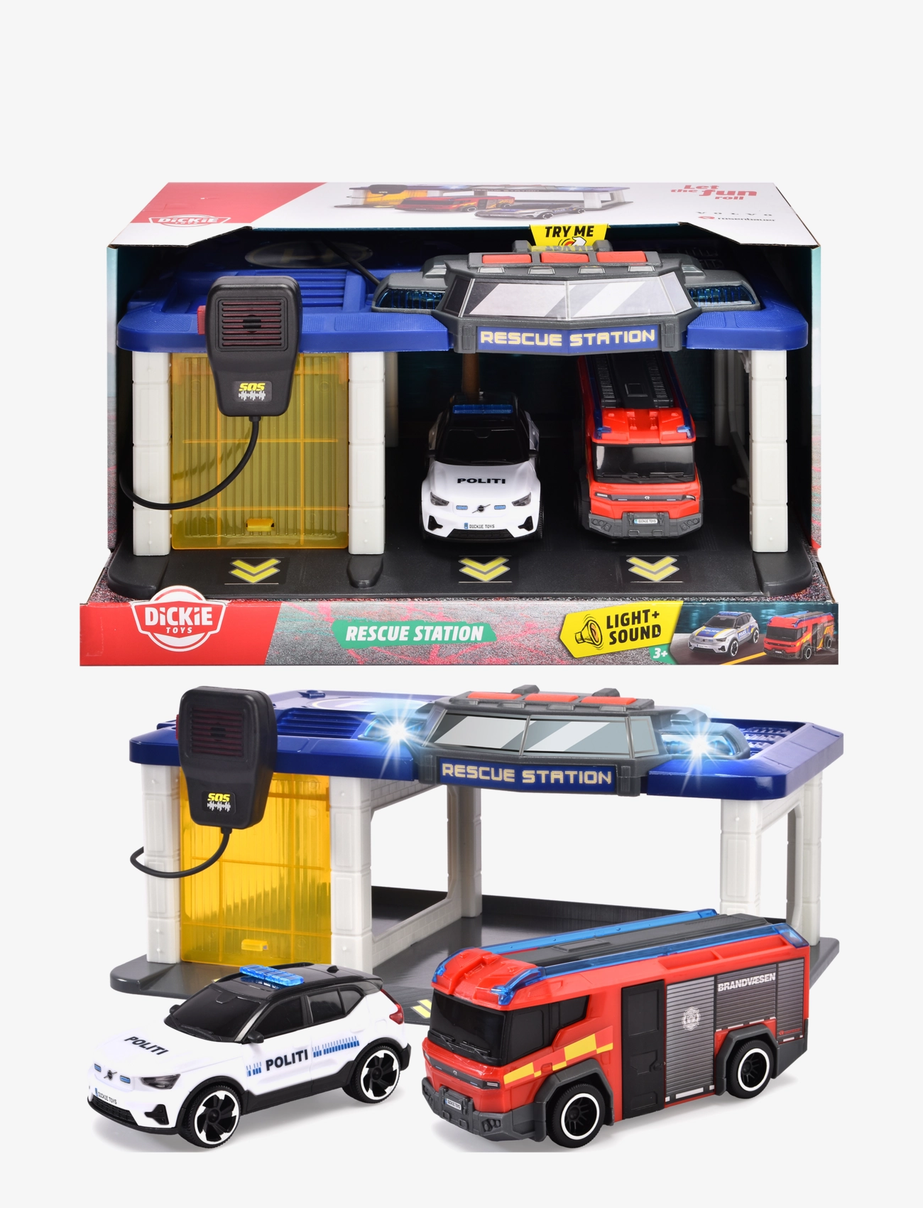 Dickie Toys - Dickie Toys Danish Rescue Station with 2 Vehicles - politibiler - yellow - 3