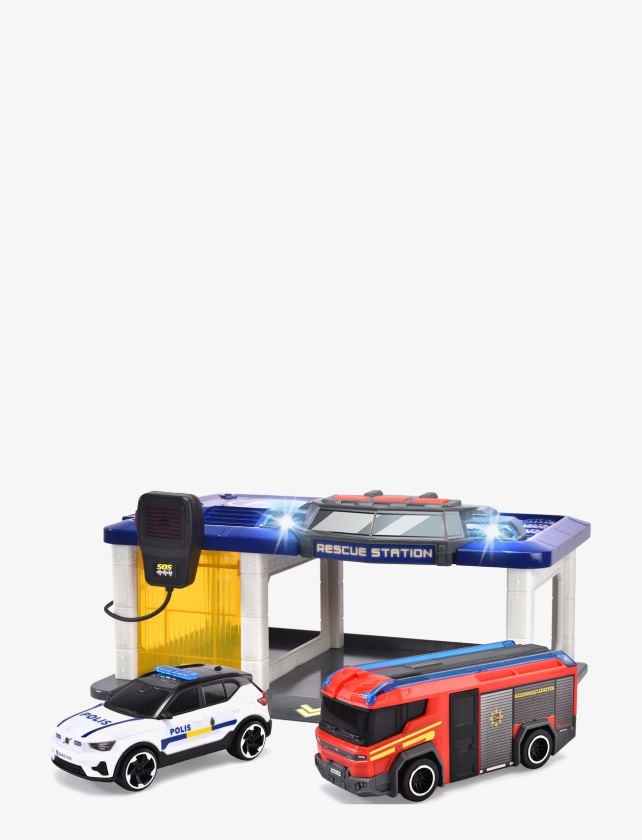 Dickie Spielzeug Rescue Station With 2 Vehicles, One Size, Toy Cars, Rot - Fire Trucks, Kinder