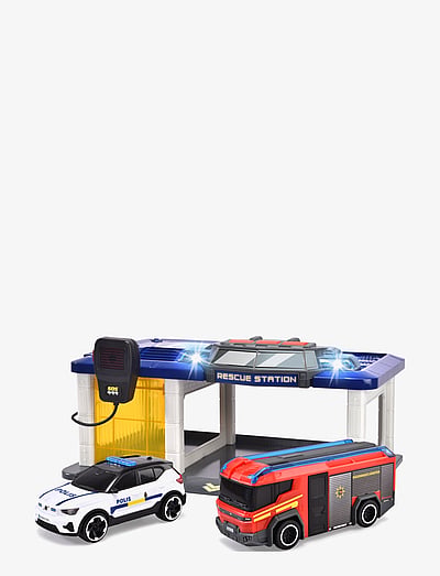 Dickie Toys Dickie Toys Rescue Station with 2 Vehicles - Polisbilar - YELLOW / red
