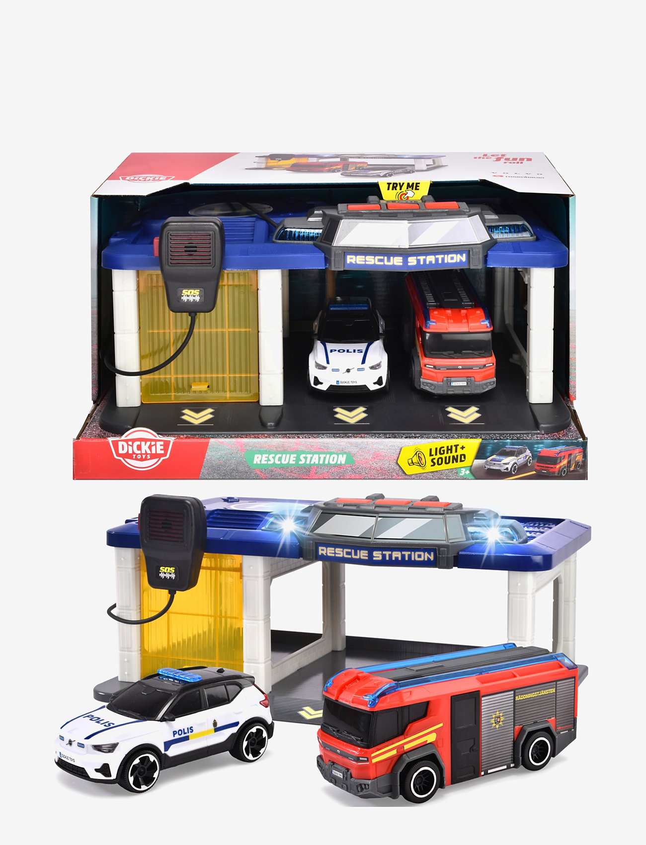 Dickie Toys - Dickie Toys Rescue Station with 2 Vehicles - polisbilar - yellow - 1