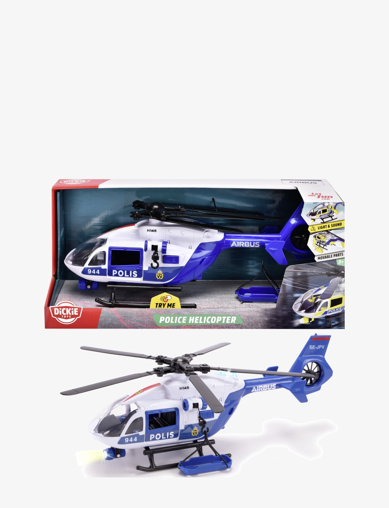 DICKIE Spielzeug Dickie Spielzeug Svensk Polishelikopter, 36 Cm Blau - One Size - Kinder