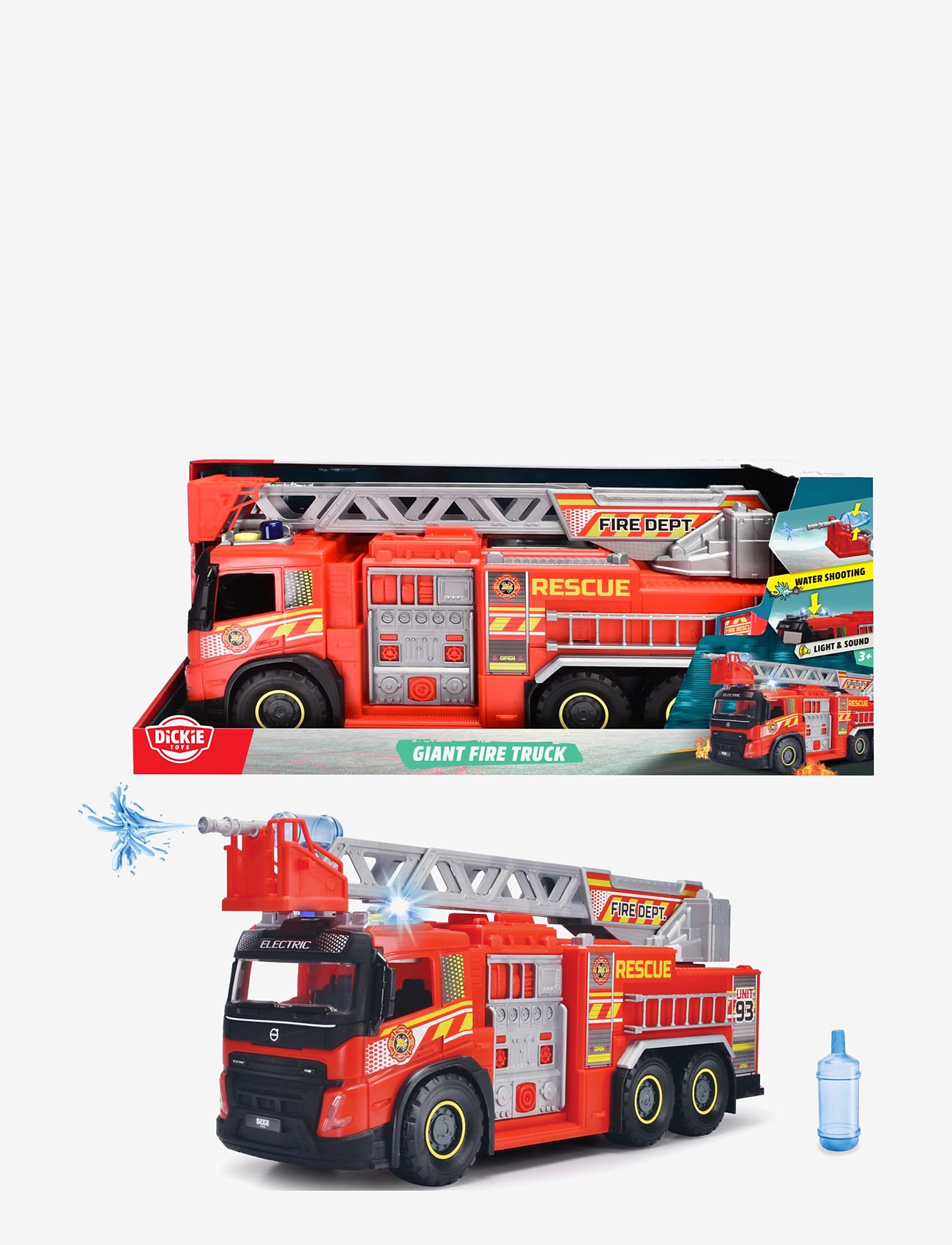 Dickie Toys - Volvo Giant Fire Truck - brandbiler - red - 2